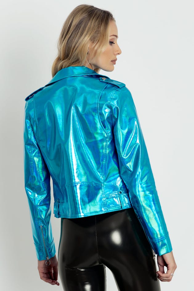 Bioluminescence Holographic Moto Jacket