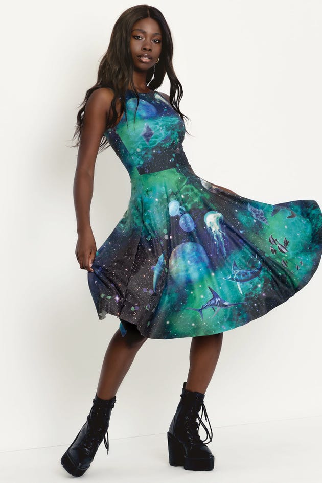 Galactic Ocean Princess Midi Dress
