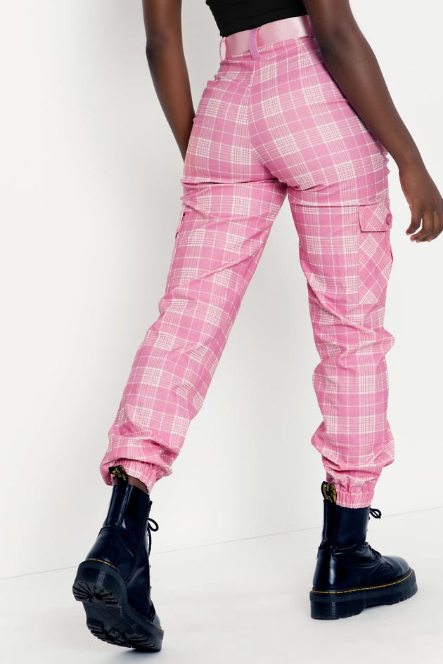 Plaid Pink Cargo Pants