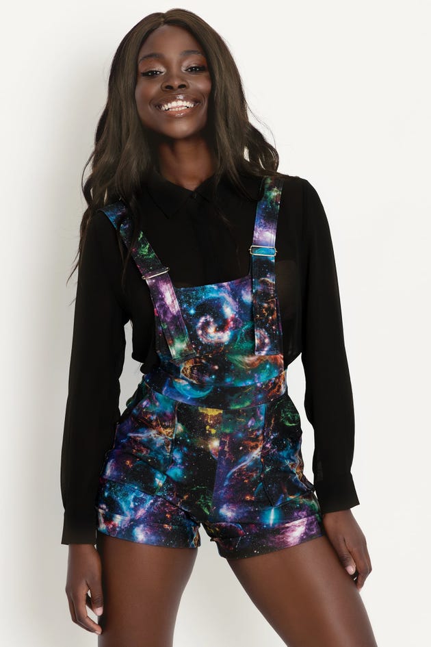 Galaxy Psychedelic Short Overalls