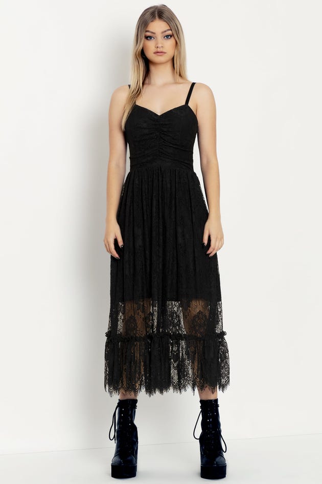 Late Night Lace Sweetheart Midaxi Dress - Limited