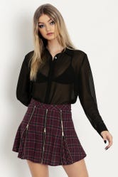 Plaid Mulberry Mini Zip Skirt