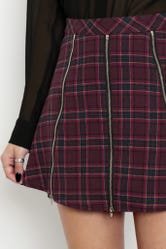 Plaid Mulberry Mini Zip Skirt