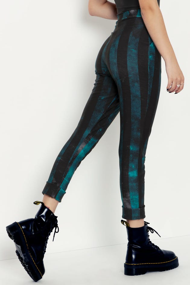 Decayed Stripes Blue Cuffed Pants - Limited