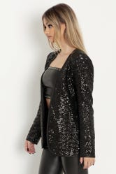 Sparkle Sparkle Black Sequin Blazer