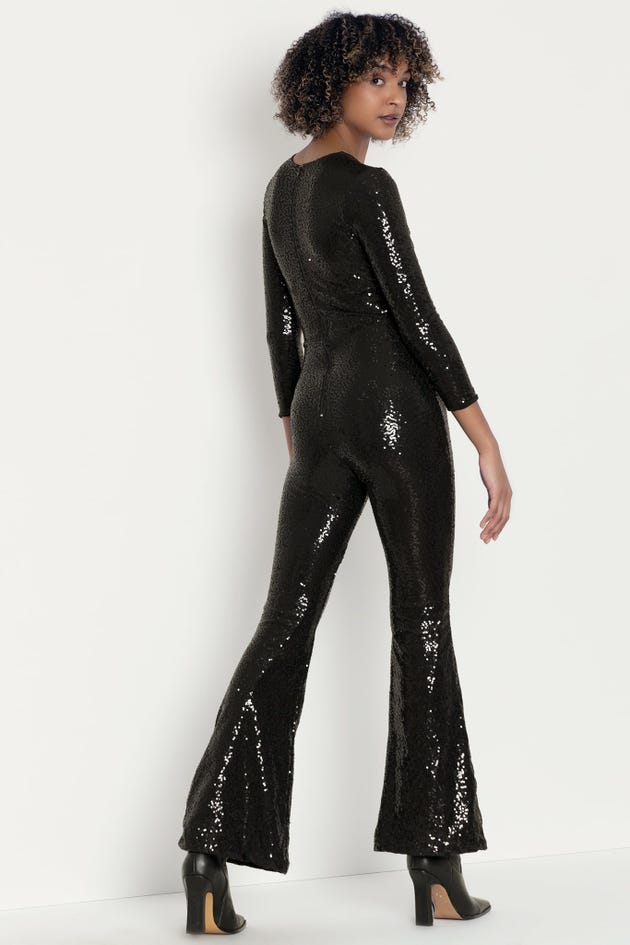 Sparkle Sparkle Black Sequin Jumpsuit