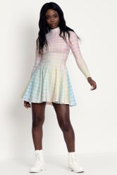 Hex Colour Pastel Long Sleeve Evil Mini Skater Dress