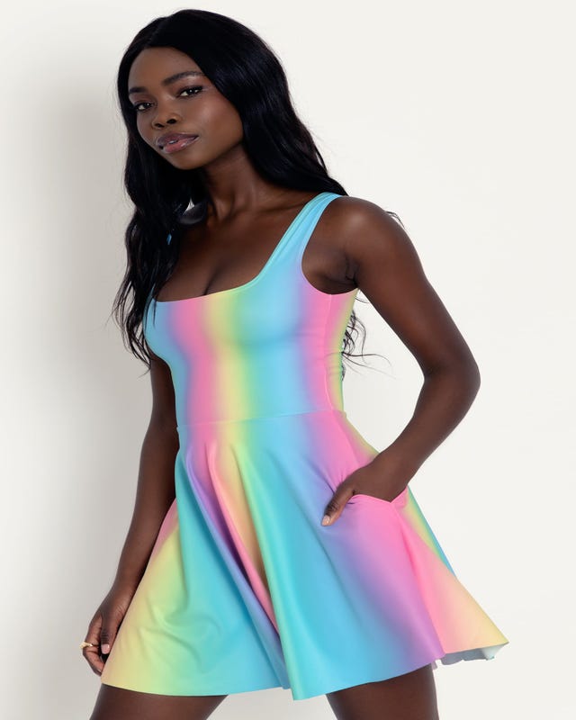 Rainbow Icecream Tank Skater Dress - Limited