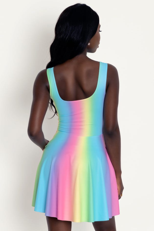 Rainbow Icecream Tank Skater Dress