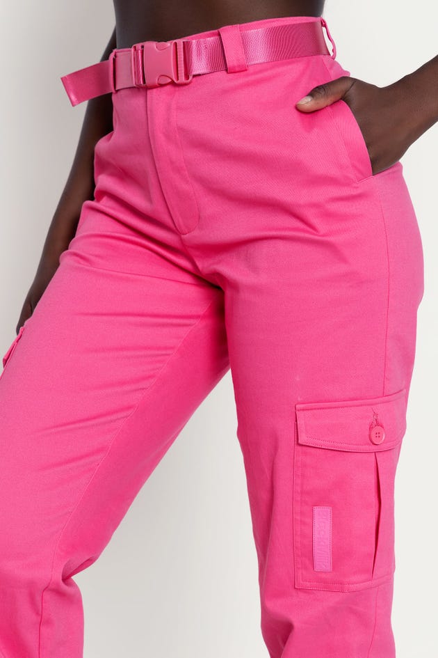 Hot Pink Cargo Trousers, Trousers