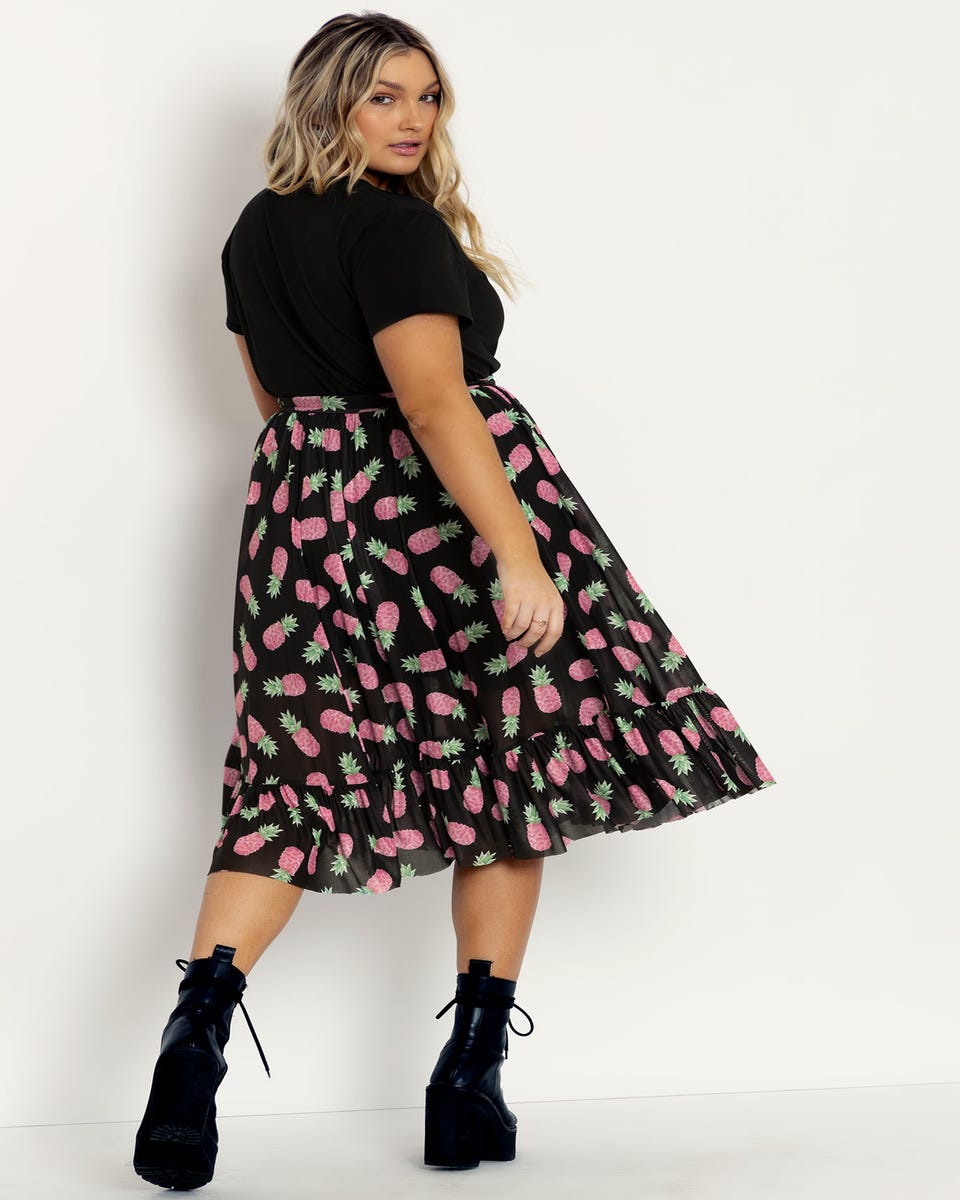 Pink Pineapples Tea Party Skirt - Limited