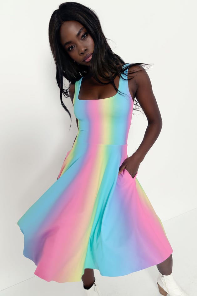 Rainbow Icecream Tank Longline Dress