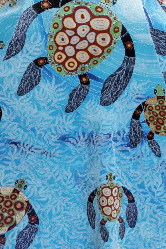 Sea Turtles Velvet Mini Strappy Dress