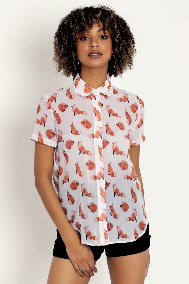 Ghost Foxes Cute As A Button Shirt