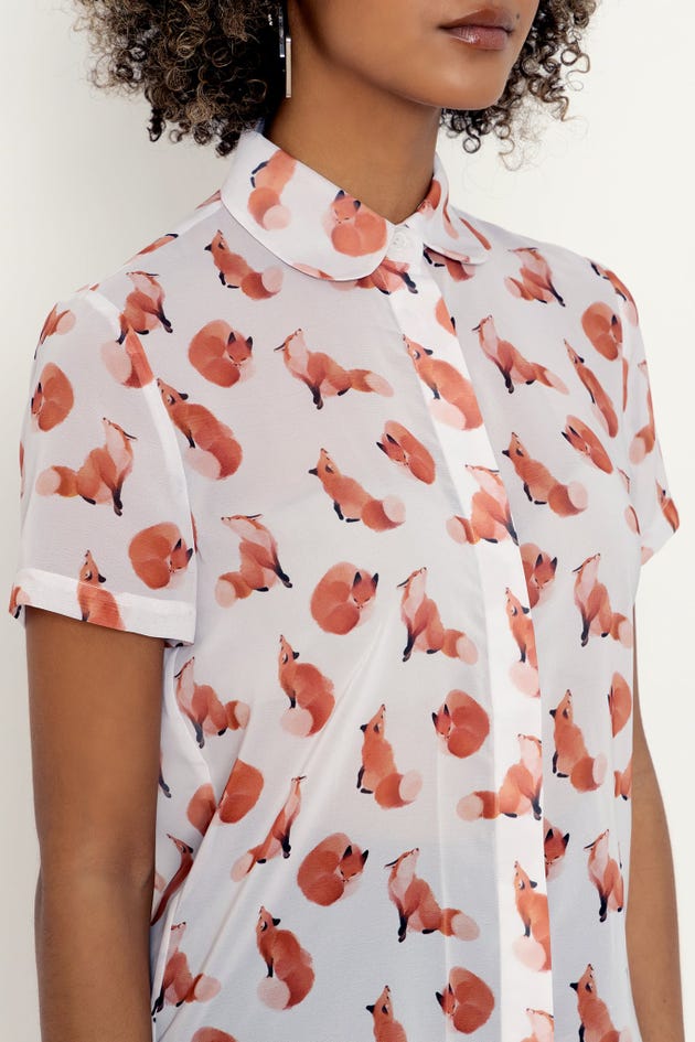Ghost Foxes Cute As A Button Shirt