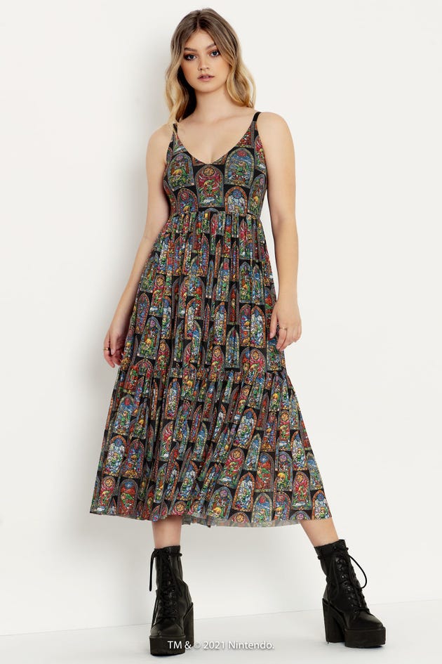 Stained Glass Link Sheer Midaxi Dress