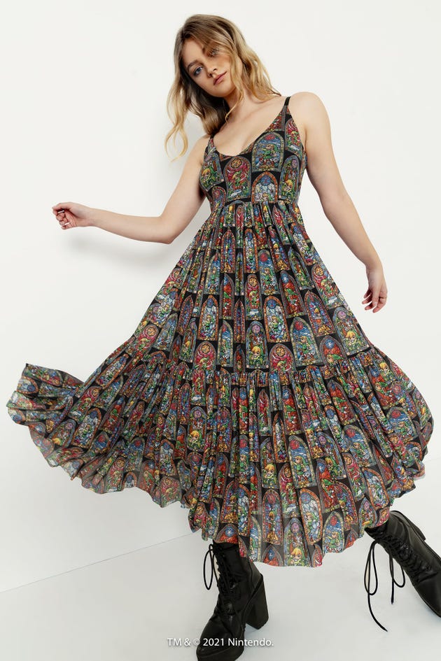 Stained Glass Link Sheer Midaxi Dress