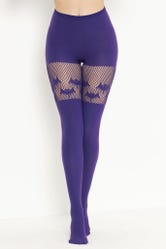 Bats Purple Suspender Hosiery