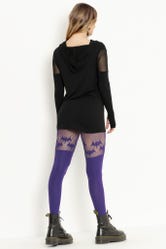 Bats Purple Suspender Hosiery