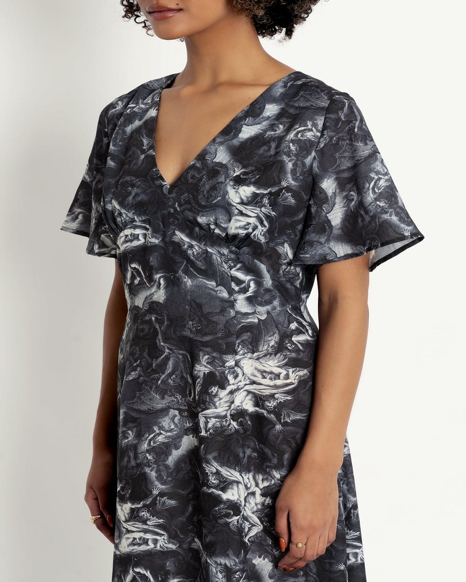 The Fall Of The Rebel Angels Short Sleeve Maxi Dress - Limited