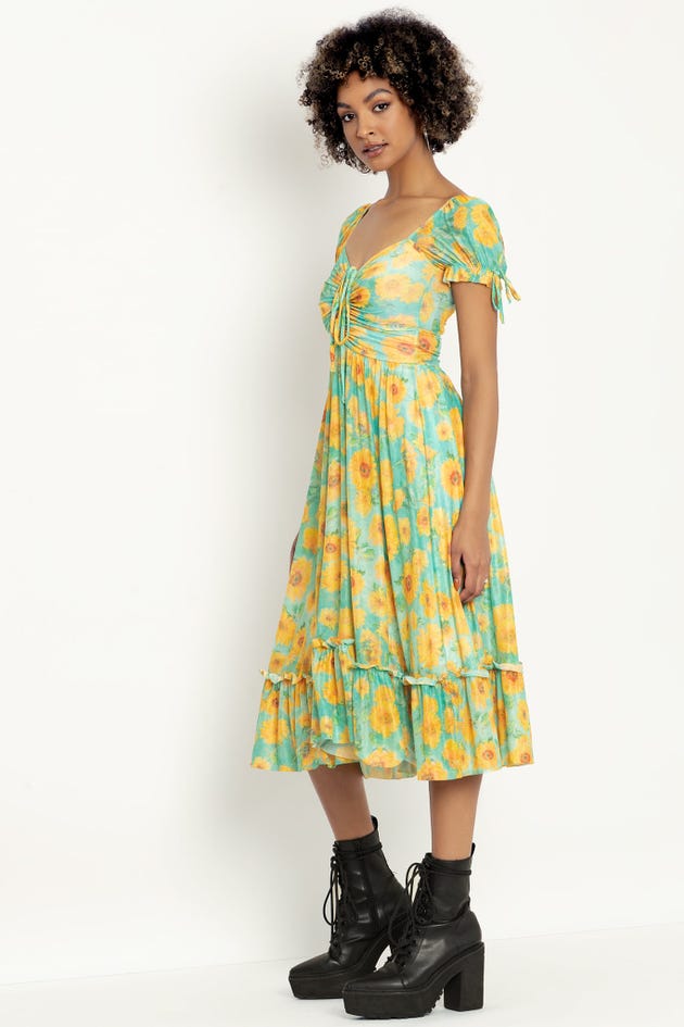 Monet Sunflowers Tea Party Dress