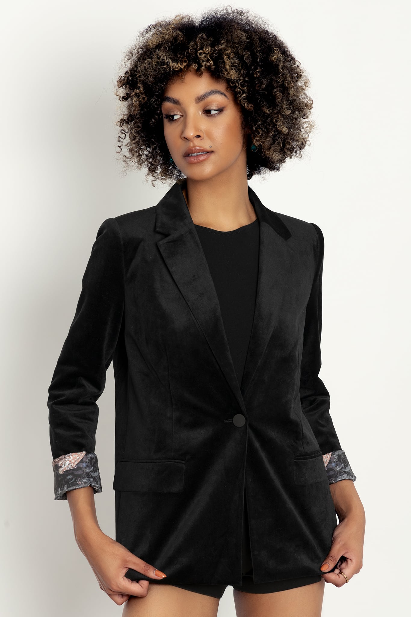 Women's black velvet sales evening jacket