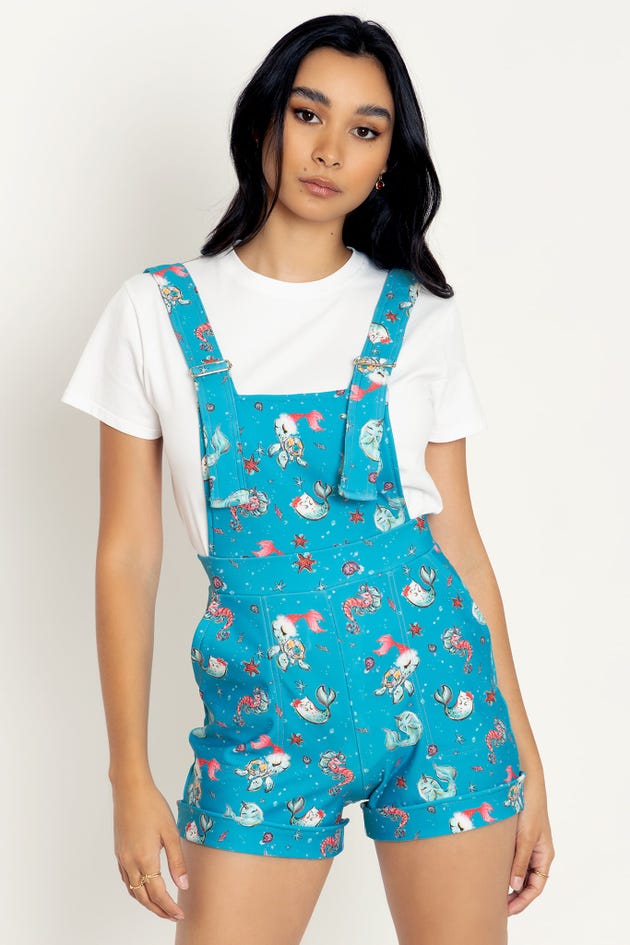 Have A Mermazing Christmas Short Overalls - Limited