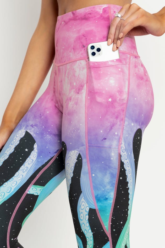 Space print leggings pants space galaxy cosmic skinny womens