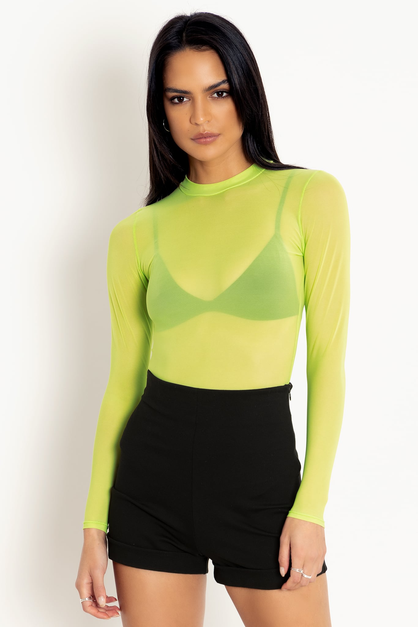 Green cheap sheer top