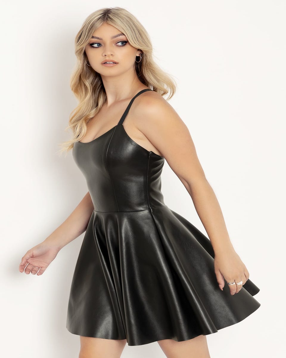 Black Moto Strappy Dress - Limited