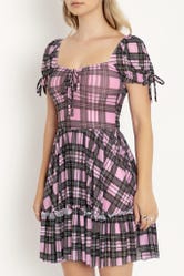 Tartan Blush Short Tea Party Dress