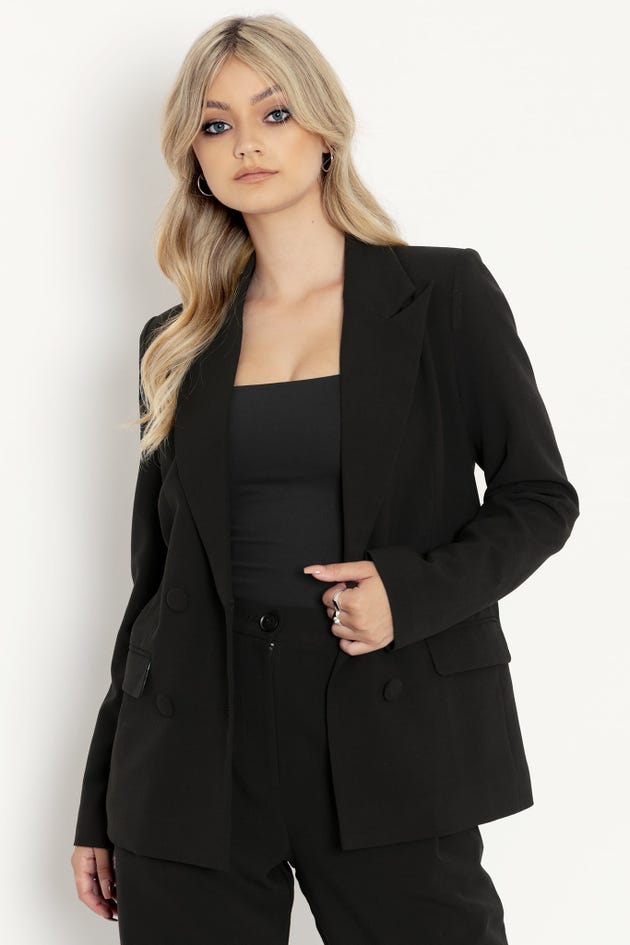 Women In Black Double Breasted Jacket - Limited