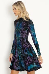 Kaleidoscope Mermaid Long Sleeve Evil Longline Dress - Limited