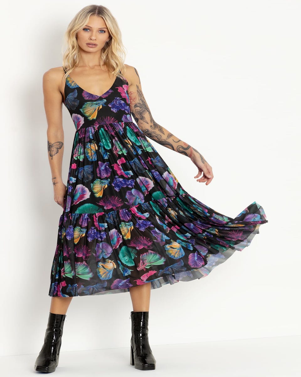 Fishy Business Sheer Midaxi Dress - Limited