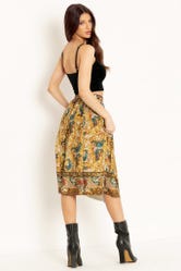 Peacock Garden Pocket Midi Skirt