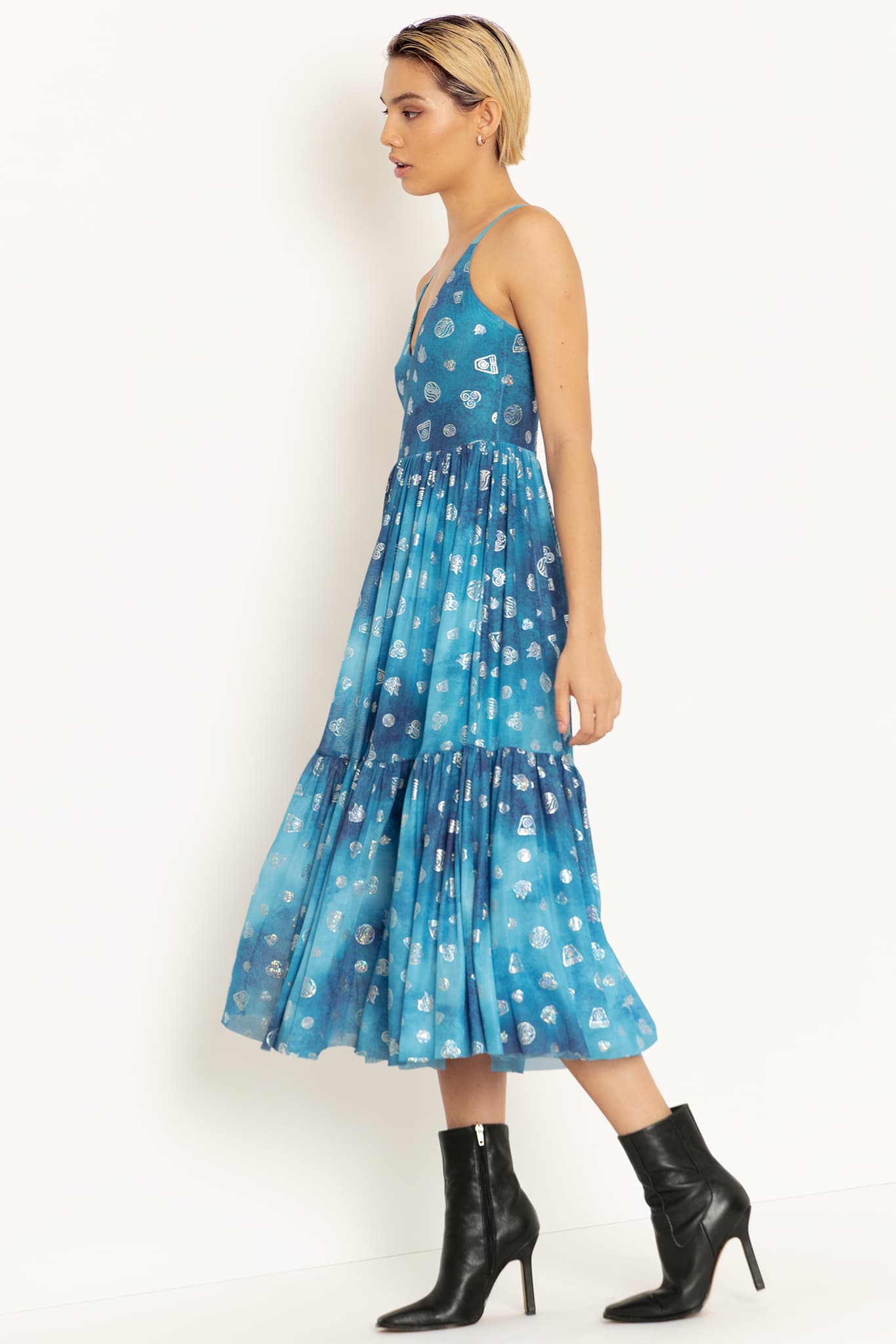 Earth Air Fire Water Sheer Midaxi Dress - Limited