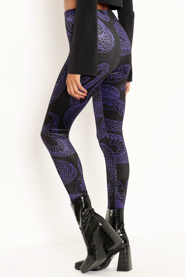 Women's Spandex Leggings Purple + Black – EnvyRoze