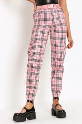 Tartan Baby Pink Cargo Pants