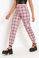 Tartan Baby Pink Cargo Pants