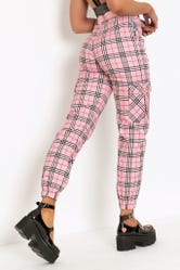 Tartan Baby Pink Cargo Pants