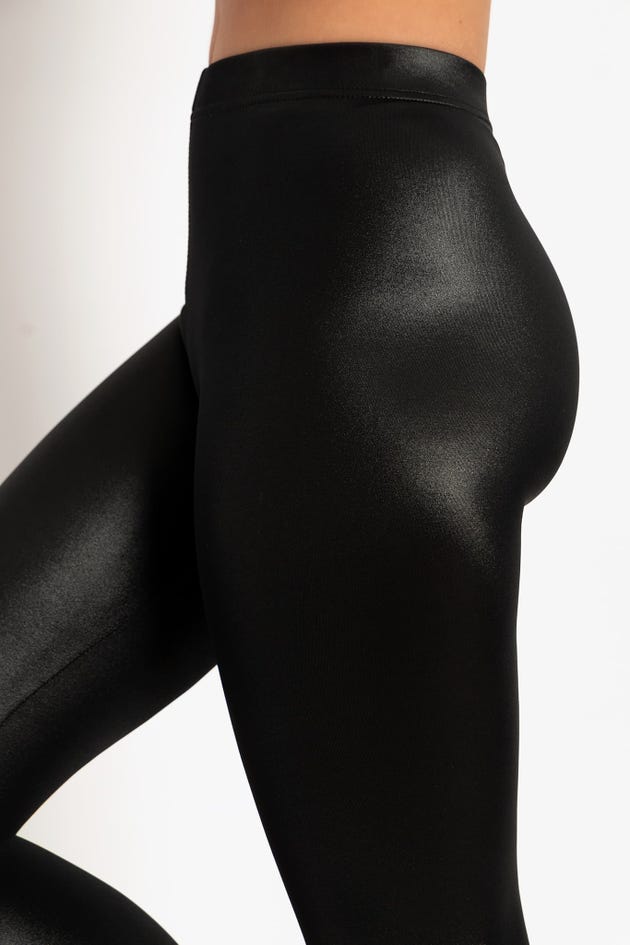 Black Brilliant Wet Look Black Glossy Opaque Leggings at Ireland's