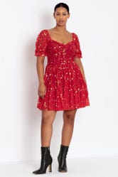 Christmas Star Red Festive Dress