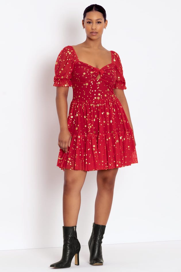 Christmas Star Red Festive Dress