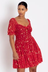 Christmas Star Red Festive Dress