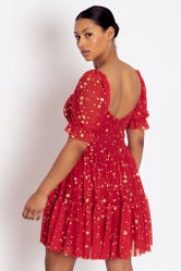 Christmas Star Red Festive Dress