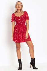 Christmas Star Red Festive Dress