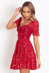 Christmas Star Red Festive Dress