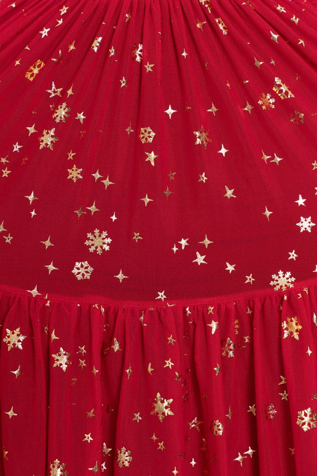 Christmas Star Red Festive Dress