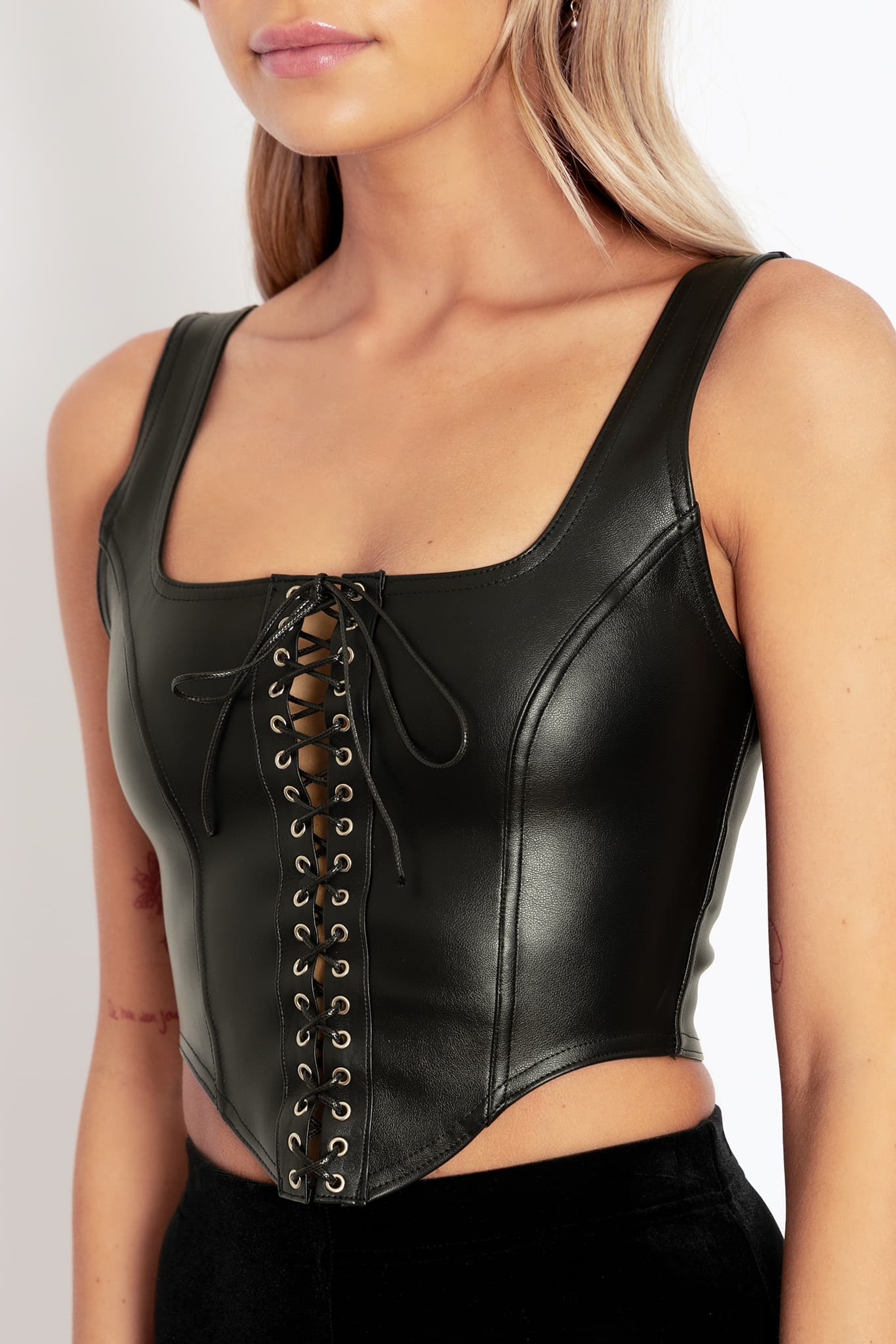 即購入◎サイト内残り1点lace up layered corset melt