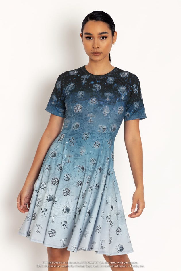The Continent Map Longline Evil Tee Dress - Limited